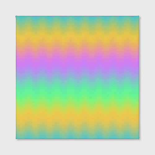 Картина квадратная Мягкие неоновые зигзаги / 3D-принт – фото 2