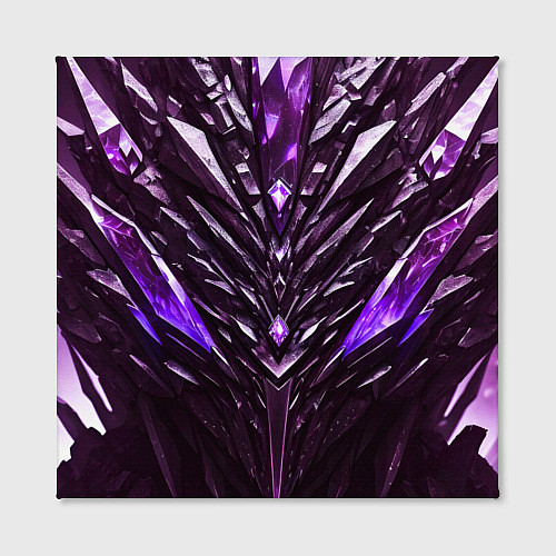 Картина квадратная Фиолетовые кристаллы и камень / 3D-принт – фото 2