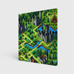 Холст квадратный Heroes of Might and Magic - pixel map, цвет: 3D-принт
