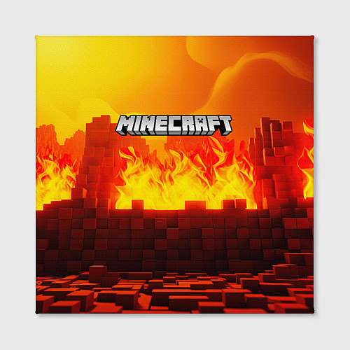 Картина квадратная Minecraft огненная стена / 3D-принт – фото 2