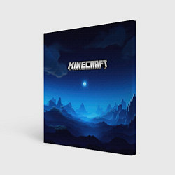 Холст квадратный Minecraft logo night, цвет: 3D-принт