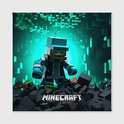 Холст квадратный Minecraft квадратный персонаж, цвет: 3D-принт — фото 2