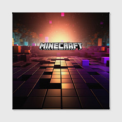 Холст квадратный Minecraft логотип и кубы, цвет: 3D-принт — фото 2