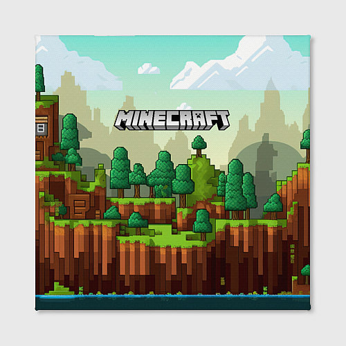 Картина квадратная Minecraft logo квадратный мир / 3D-принт – фото 2