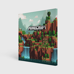 Холст квадратный Minecraft logo квадратный мир, цвет: 3D-принт
