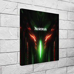 Холст квадратный Palworld зеленый неоновый свет, цвет: 3D-принт — фото 2