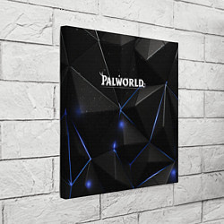 Холст квадратный Palworld лого на черном стильном фоне, цвет: 3D-принт — фото 2