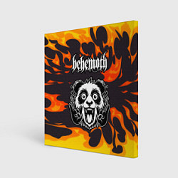 Холст квадратный Behemoth рок панда и огонь, цвет: 3D-принт