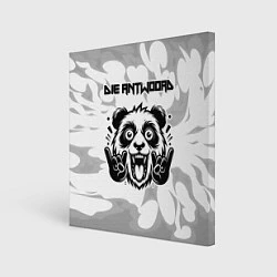 Холст квадратный Die Antwoord рок панда на светлом фоне, цвет: 3D-принт