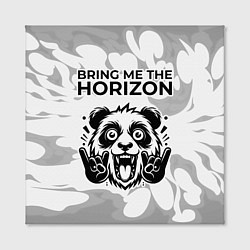 Холст квадратный Bring Me the Horizon рок панда на светлом фоне, цвет: 3D-принт — фото 2