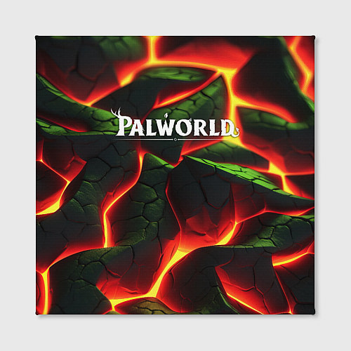 Картина квадратная Palworld логотип на зеленой абстракции фон / 3D-принт – фото 2