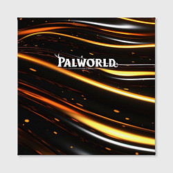 Холст квадратный Palworld логотип золотые волны на черном, цвет: 3D-принт — фото 2