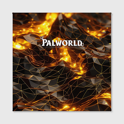 Картина квадратная Palworld логотип золотые абстрактные частицы на че / 3D-принт – фото 2