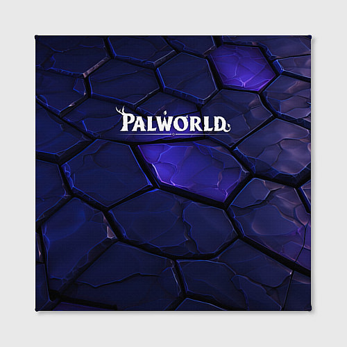 Картина квадратная Palworld логотип темные синие разломы плит / 3D-принт – фото 2