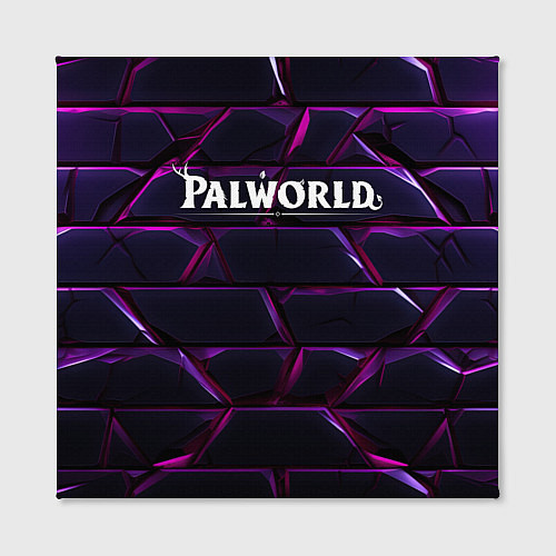 Картина квадратная Palworld логотип фиолетовые яркие плиты / 3D-принт – фото 2