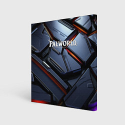 Холст квадратный Palworld логотип космически плиты, цвет: 3D-принт