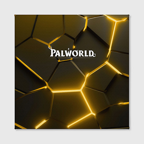 Картина квадратная Palworld логотип разлом желтых плит / 3D-принт – фото 2