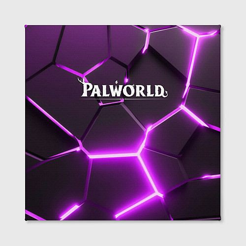 Картина квадратная Palworld логотип разлом фиолетовых плит / 3D-принт – фото 2