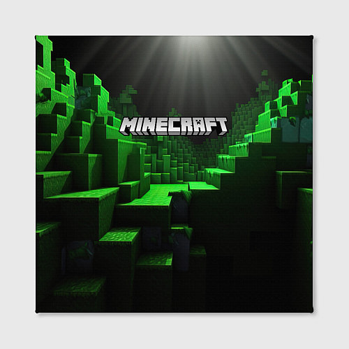 Картина квадратная Minecraft logo зеленые яркие плитки / 3D-принт – фото 2