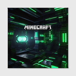Холст квадратный Minecraft logo зеленый мир, цвет: 3D-принт — фото 2