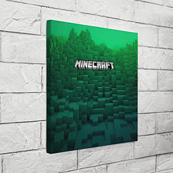 Холст квадратный Minecraft logo green, цвет: 3D-принт — фото 2