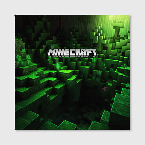 Картина квадратная Minecraft logo зеленые кубики / 3D-принт – фото 2