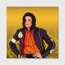 Холст квадратный Michael Jackson на золотом фоне с графикой, цвет: 3D-принт — фото 2