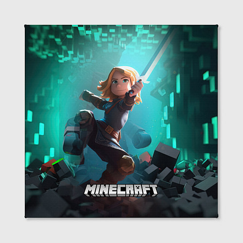 Картина квадратная Персонаж Minecraft с мечом / 3D-принт – фото 2