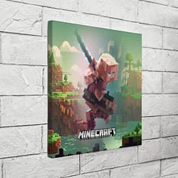 Холст квадратный Персонаж Minecraft ниндзя в прыжке, цвет: 3D-принт — фото 2