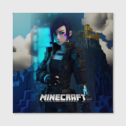 Картина квадратная Minecraft cyberpunk woman / 3D-принт – фото 2