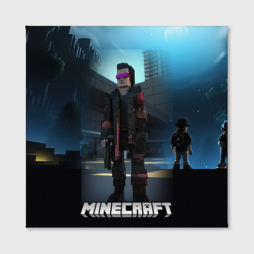 Картина квадратная Minecraft cyberpunk style / 3D-принт – фото 2