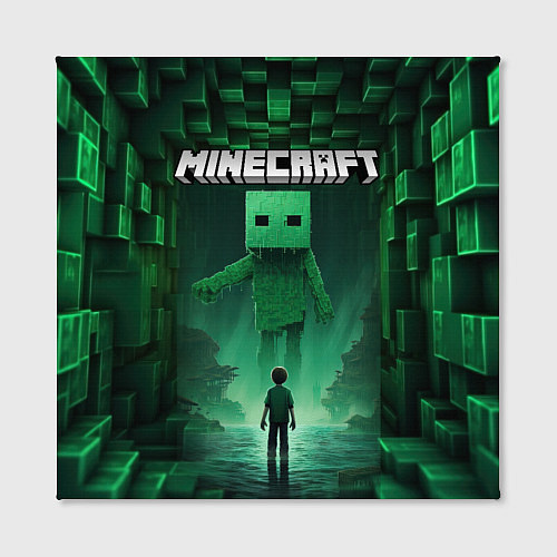 Картина квадратная Minecraft зеленый монстр / 3D-принт – фото 2