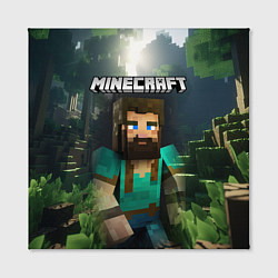 Холст квадратный Minecraft персонаж с бородой, цвет: 3D-принт — фото 2