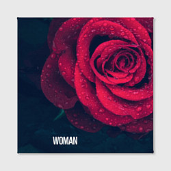 Холст квадратный Красная роза на чёрном - woman, цвет: 3D-принт — фото 2