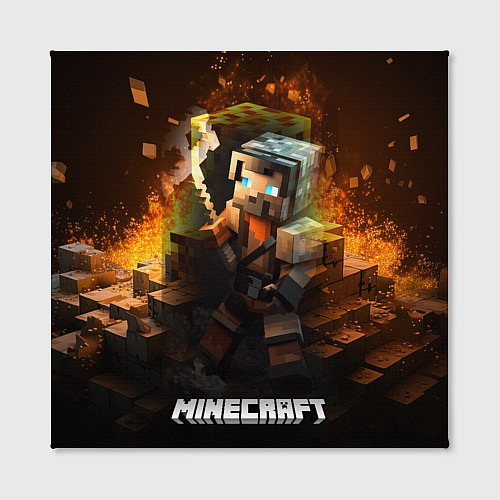 Картина квадратная Minecraft персонаж искры от огня / 3D-принт – фото 2