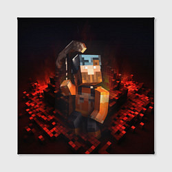 Холст квадратный Minecraft персонаж в огне, цвет: 3D-принт — фото 2