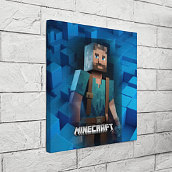 Холст квадратный Minecraft персонаж синий фон, цвет: 3D-принт — фото 2