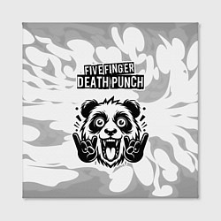 Холст квадратный Five Finger Death Punch рок панда на светлом фоне, цвет: 3D-принт — фото 2