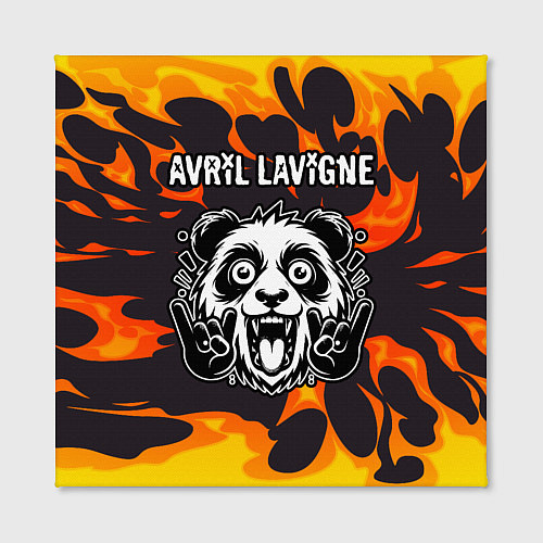 Картина квадратная Avril Lavigne рок панда и огонь / 3D-принт – фото 2
