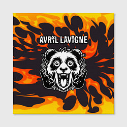 Холст квадратный Avril Lavigne рок панда и огонь, цвет: 3D-принт — фото 2