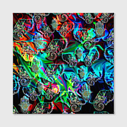 Холст квадратный Слоники в орнаменте, цвет: 3D-принт — фото 2