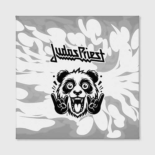 Картина квадратная Judas Priest рок панда на светлом фоне / 3D-принт – фото 2
