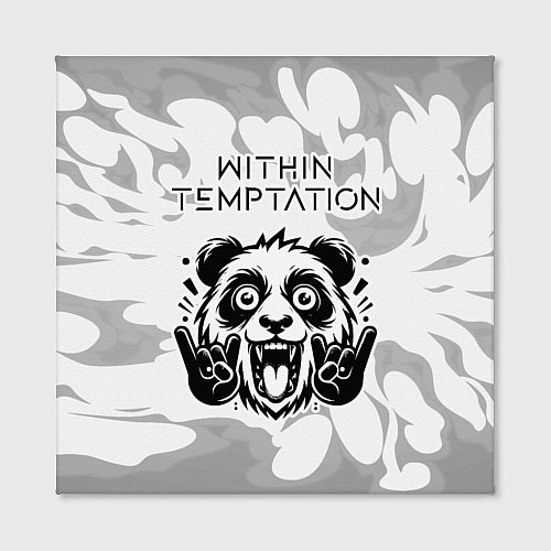 Картина квадратная Within Temptation рок панда на светлом фоне / 3D-принт – фото 2