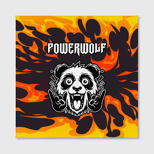 Картина квадратная Powerwolf рок панда и огонь / 3D-принт – фото 2