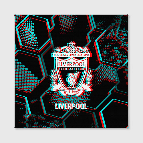Картина квадратная Liverpool FC в стиле glitch на темном фоне / 3D-принт – фото 2