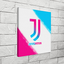 Холст квадратный Juventus neon gradient style, цвет: 3D-принт — фото 2
