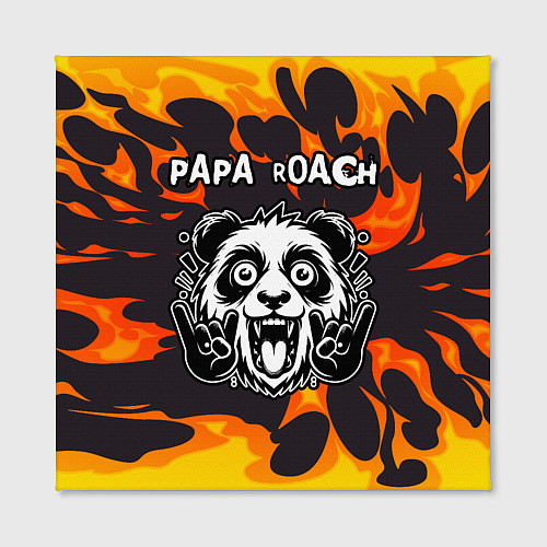 Картина квадратная Papa Roach рок панда и огонь / 3D-принт – фото 2
