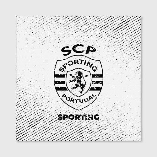 Картина квадратная Sporting с потертостями на светлом фоне / 3D-принт – фото 2