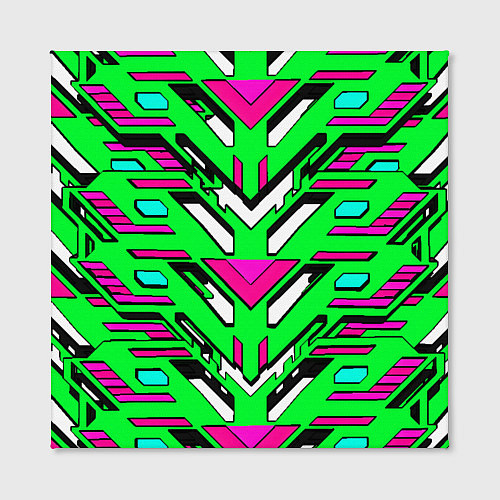 Картина квадратная Техно броня розово-зелёная / 3D-принт – фото 2
