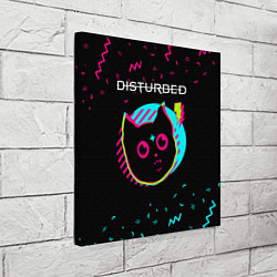 Холст квадратный Disturbed - rock star cat, цвет: 3D-принт — фото 2